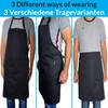 LEFUNDA® Pack of 3 Aprons, Waterproof Apron with 3 Pockets,