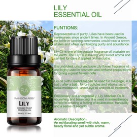 Lily Essential Oil 100% Pure Oganic Plant Natrual Lily Oil for Diffuser Aroma Message Skin Care - 10ML
