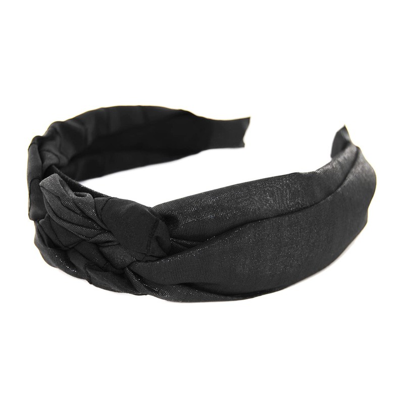 axy HRZO1 Headband with Two Different Fabrics and Braid Detail