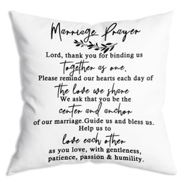 ZNGFON Marriage Prayer gifts Throw Pillow Covers 18x18 Inch anniversary decor bridal shower christian wedding gifts，cool bridal shower gifts，marriage gifts