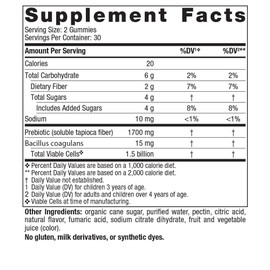 Nordic Naturals Kids Nordic Flora Probiotic Gummies, Merry Berry Punch - 60 Gummies - 1.5 Billion CFU & Prebiotic Fiber - Non-GMO, Vegan - 30 Servings