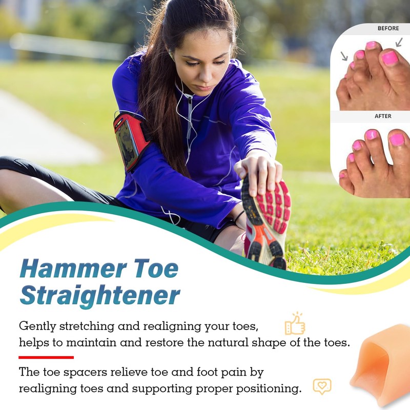 Hammer Toe Straightener Corrector - 8 Count Toe Splints