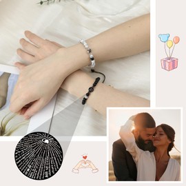 I Love You 100 Languages Bracelets Couples Gifts for My Wife Girlfriend Wife and Men - Anniversary Valentine's Day Birthday Gift for Him and Her, Stone