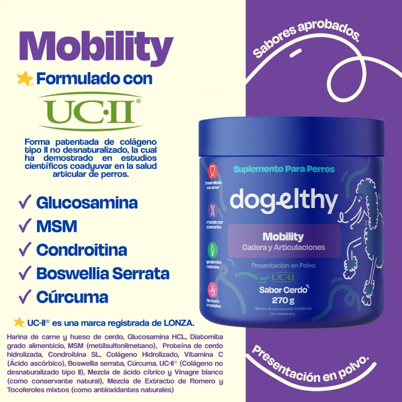 Dogelthy Pack De 2 Mobility Sabor Cerdo Para Perros 270