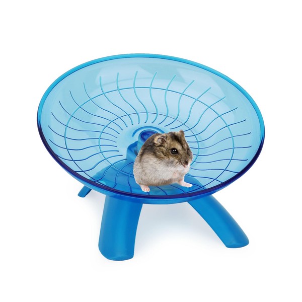 Reshiho Hamster Wheel Silent Hamster Exercise Wheel Running Spinner Hamster Flying Saucer for Hamsters Gerbils Mice and Other Small Pets (Blue)