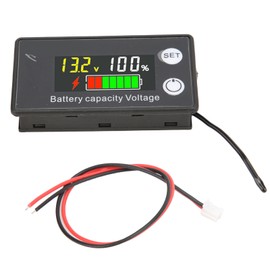 Battery Capacity Tester LCD Color Screen DC Voltmeter with Alarm Temperature Function for Electromobile 8-100V