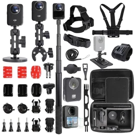 PellKing Accessories Kit for DJI Osmo 360,Included Carrying Case with Belt,2 Pcs Metal 1/4" Adapter,Handlebar Clamp,Magnetic Mount,43in Selfie Stick,Chest Strap,Head Strap,Backpack Mount,and Others