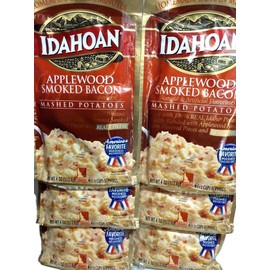 Idahoan, Applewood Smoked Bacon Flavored Mashed Potatoes, 4oz Pouch (Pack of 6)