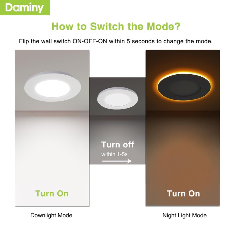 DAMINY 12 Pack 4 Inch 5CCT LED Recessed Light with