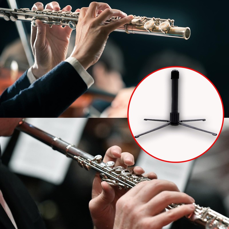 MOAZIFI Transverse flute stand, sturdy metal flute stand, 14 x