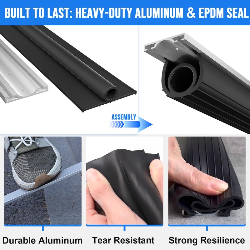 alophoty 16.5 FT Garage Door Seal Bottom Kit - Heavy
