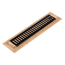 Homewell White Oak Wood Floor Register, Drop in Vent Cover with Damper, 2x14 Inch, Unfinished