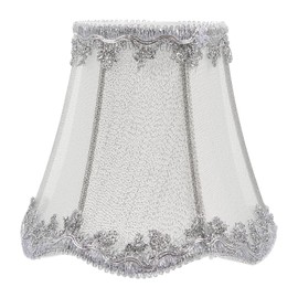 Baluue Retro lampshade-Fabric Hardback Lampshade-Small Clip-on Lamp Shade, Natural Linen Hand Crafted Flower Lampshade Suitable for Table Lamp, Floor Lamp, and Pendant Lamp(Gray)