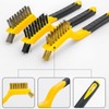 Wire Brush Set 3Pcs, Nylon/Brass/Stainless Steel Bristles with Curved Handle