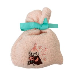 Small Planet Pink 098393 Moomin Fluffy Socks in Drawstring Women's Little My Flowers and Branches, Winter Item, Gift, MOOMIN