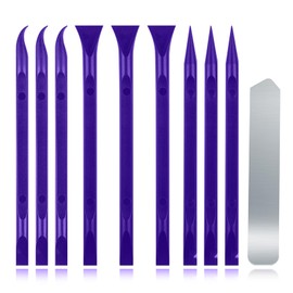 10 Pieces Plastic Scraper, Carbon Fiber Plastic Cleaning Scraper for Crevices, Tight Spaces, Most Surfaces, Perfect for Removing Dirt, Labels, Stickers, Oil Stains, (Blue)