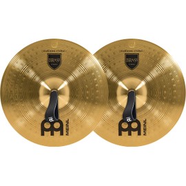 Meinl 16” Marching Cymbal Pair with Straps - Brass Alloy Traditional Finish - Made In Germany, 2-YEAR WARRANTY (MA-BR-16M)