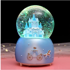 Musical Snow Globe Music Box Crystal Ball illuminated Musical Ornament Melody Artware Birthday Christmas New Year Musical Gift for Girls Children Kids