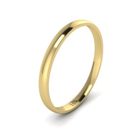 LANDA JEWEL Unisex 10k Yellow Gold 2mm Light Court Shape Comfort Fit Polished Wedding Ring Plain Band (5)