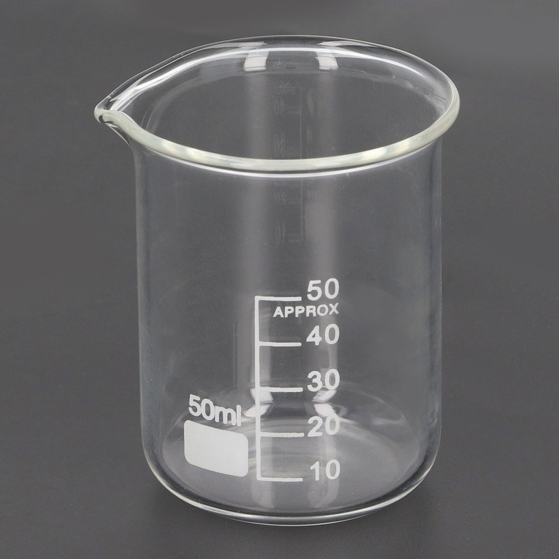 10 Pcs Laboratory Glass Beaker 50ml Thick Experimental Graduated Cylinder