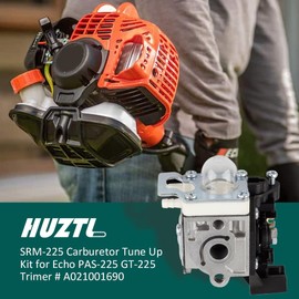 Carburetor for ECHO GT225 GT225i GT225L PAS225 PE225 PPF225 SHC225 SRM225 SRM225U Trimmer with Repower Maintenance Kit Spark Plug by HUZTL