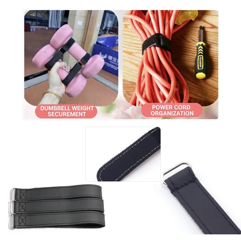 MKHTOQE 6PCS 14 Inch Reusable Leather Look Hook and Loop