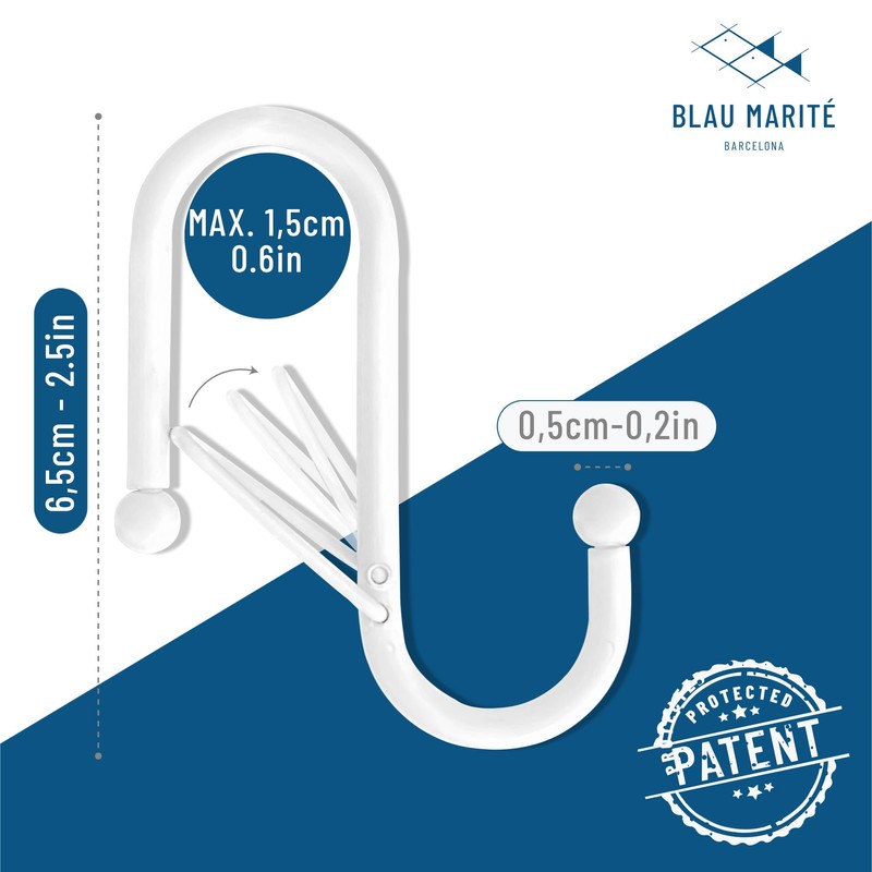 Blau Marité S-Shaped Hooks with Fall Protection System, Pack of