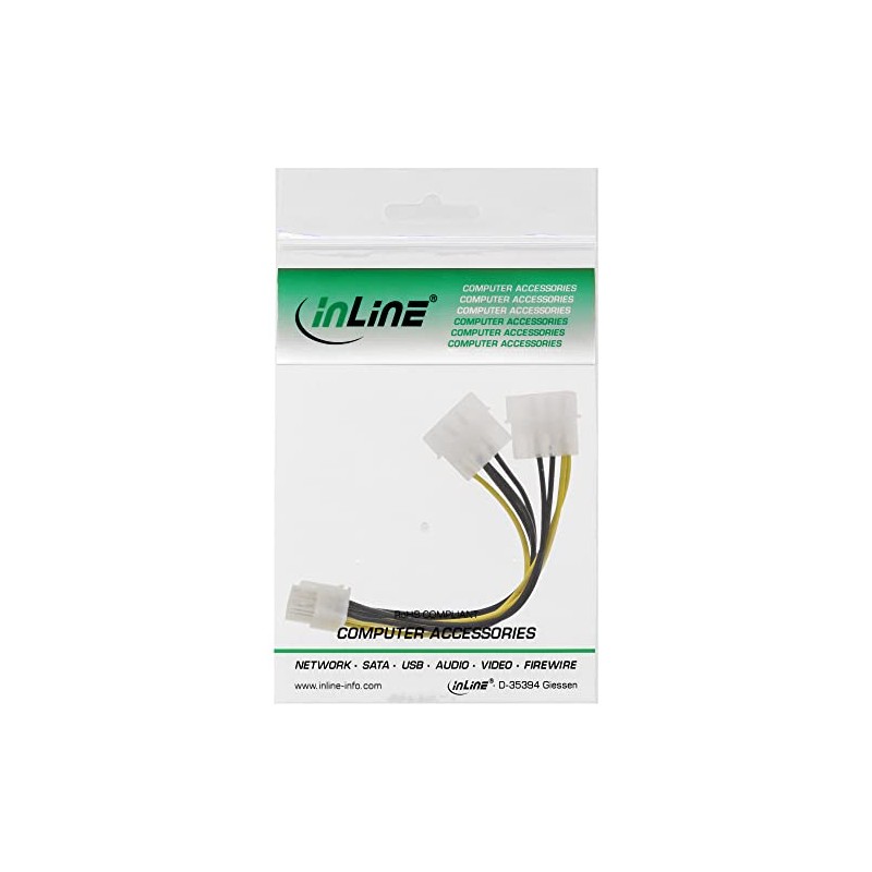 InLine® 26628 °C Power Adaptor Internal, 2x 4-Pin to 8-Pin