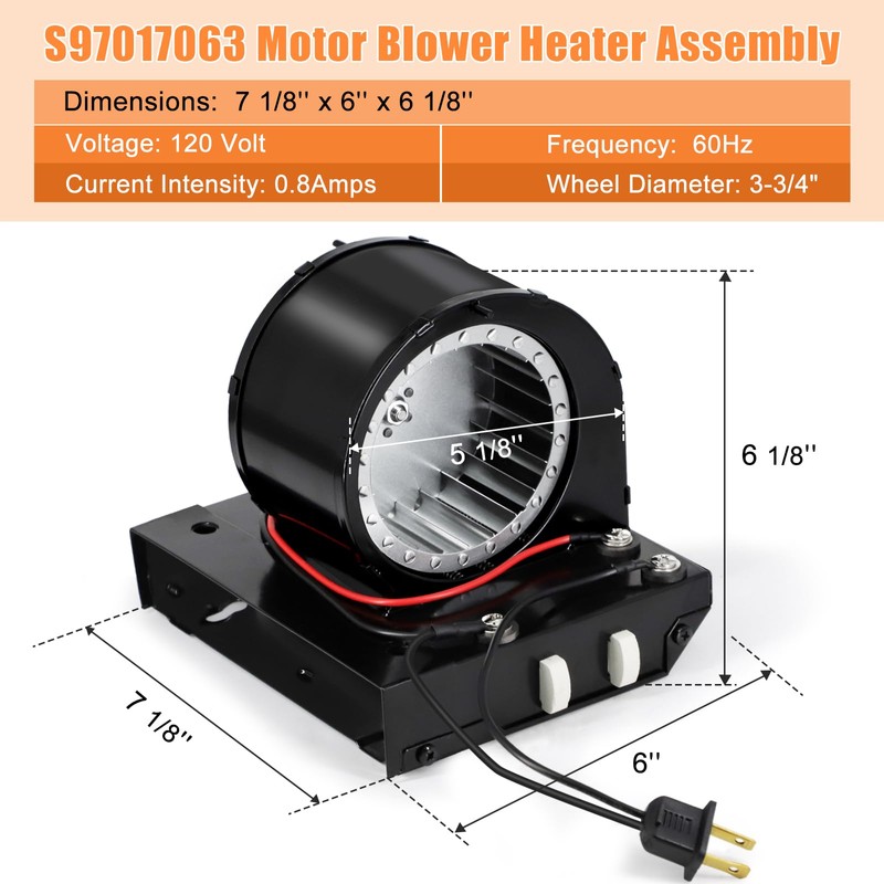 Criditpid S97017063 Heater Motor Assembly Replacement for Broan NuTone 655,