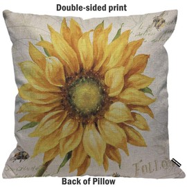 HGOD Designs Sunflower Cushion Cover Oil Painting Cushion Cover Home Decor for Men/Women Living Room Bedroom Sofa Chair 45x45cm