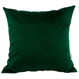 TangDepot Durable Faux Silk Solid Pillow Shams, Square Decorative Pillow Covers, Throw Pillow Covers, Indoor/Outdoor Cushion Covers Pillows Shells - (18"x18", Deep Green)