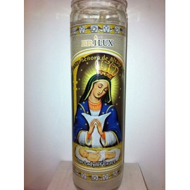 Our Lady of Grace ( Nuestra Senora De Altagracia ) 7 Day Unscented Candle in Glass