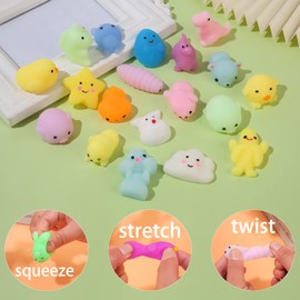 Bingcute 72 pcs Mochi Squishy Toys, Kawaii Squishy Animals for Party Favors Classroom Prize Pinata Easter Fillers Fidget Toys Pack Bulk Squishies Toys Gifts for Boys and Girls Christmas Stocking Valentines