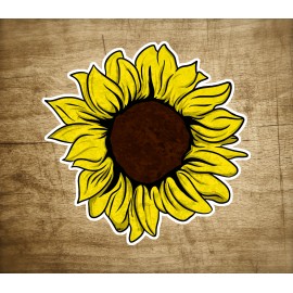 Sunflower Yellow Cute Colorful Flower Sticker Decal 3" Fall