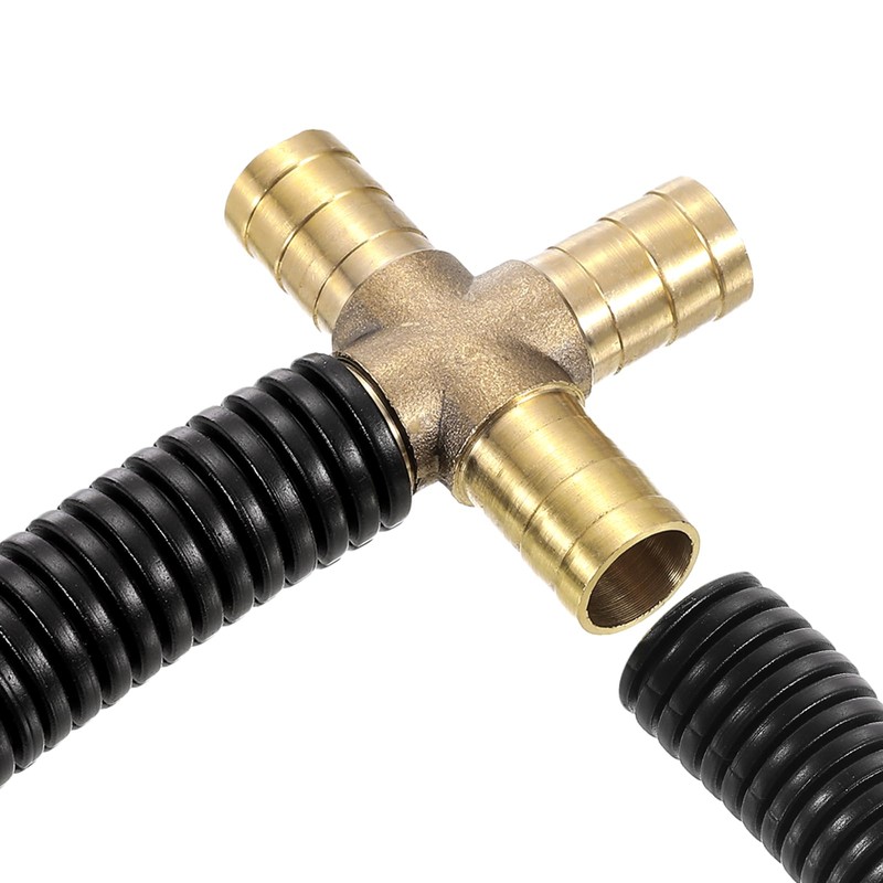 sourcing map 1Pcs Brass 4 Way Pipe Fitting, 3/4" (19mm)