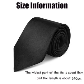 HUIBOHOU Men's Tie, Classic Solid Color Tie for Men, Adjustable Formal Neck Bowtie for Parties, Wedding (black, 8CM)