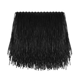 AWAYTR 1 Yard Beaded Fringe Trim - 6in Wide Glass Beaded Fringe for Dress Clothing and DIY Crafts (Black)