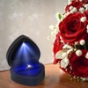 PRETTI Ring Box with Light Heart Shaped Velvet Ring Box