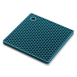 Mrs. Anderson’s Baking Silicone Honeycomb Trivet, Non-Scratch, Non-Skid, Heat Safe, Turquoise Blue
