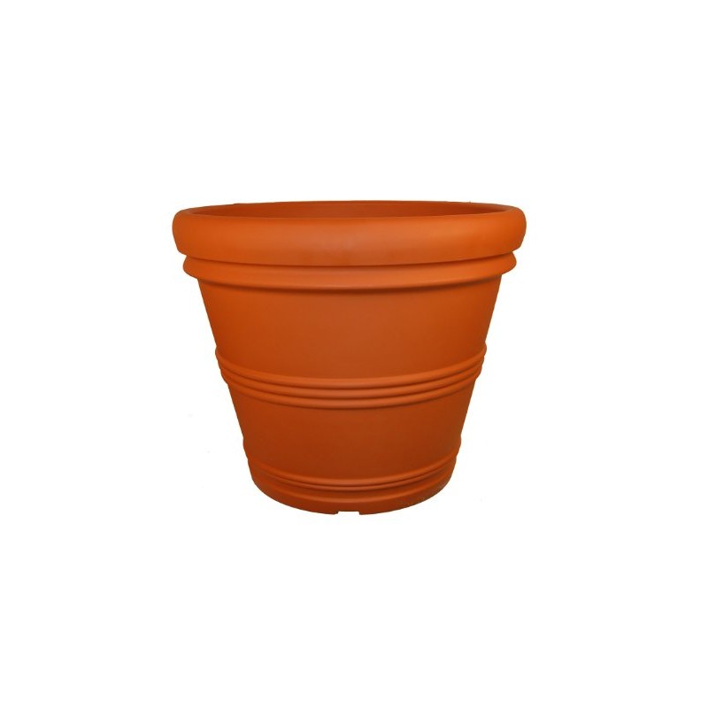 Tusco Products RR20TC Rolled Rim Garden Planter, Terra Cotta, 20In