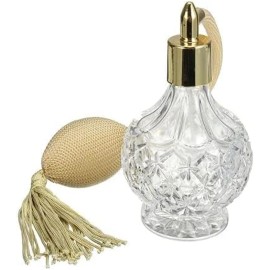 BOGZON 80ml Vintage Clear Crystal Perfume Bottle with Gold Tassel Spray Atomizer – Refi