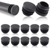 Piutouyar 12 Pack 1 Inch Plastic Plugs, Black Round End