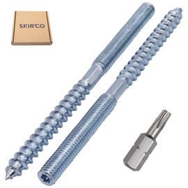 SKIR'CO (10 pcs) Hanger Bolts M8 x 120 mm, Double Ended Thread Dowel Screws, Double Headed Bolts