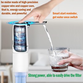 CoolWAY Gallon Water Bottle Electric Water Pump, Portable Electric Water Dispenser Works with Outdoor Filters (K080 Folding Water Pump)