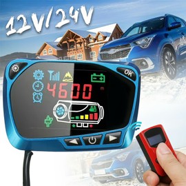 Baceyong Diesel Air Heater Remote Control Electrical Monitoring Panel 12V/24V Diesel heater controller LCD Switch Parking Heater Monitor with Remote Controller