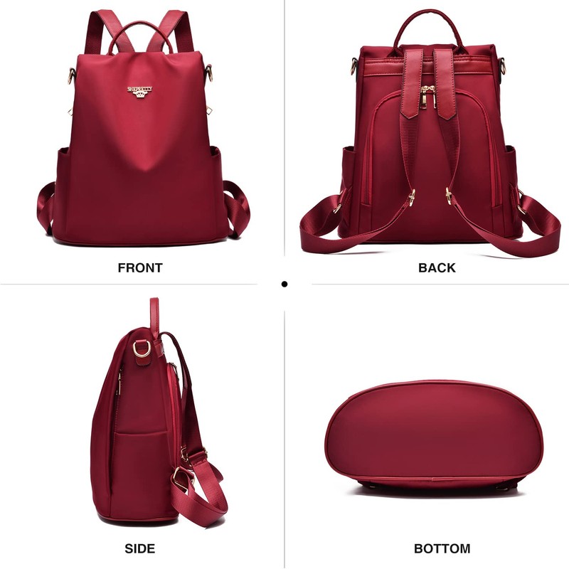 shepretty Women's Anti-Theft Backpack Shoulder Bag School Bag, 3-8864red, Practical,