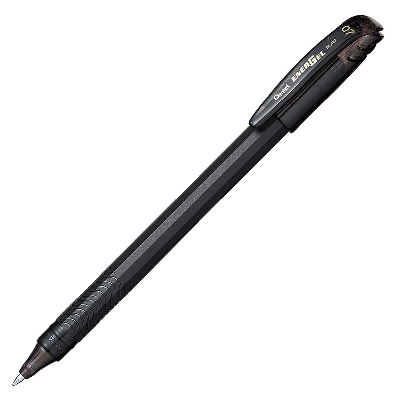 Pentel BL417BP2-A Bolígrafo Energel BL417, Tinta Negra, Blíster 2 piezas