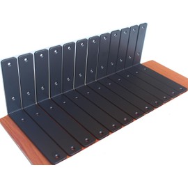 12 Pack - L 6" x H 4" x W1.5", 5mm Thick Black L Shelf Bracket, Iron Shelf Brackets, Metal Shelf Bracket, Industrial Shelf Bracket, Floating Shelf Bracket, Shelf Supports with Screws