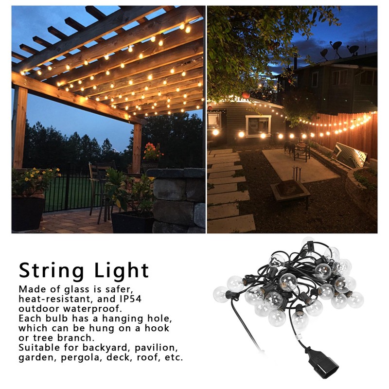 7.65m G40 Bulb String Light 25LED Waterproof Decorative String Lamp