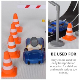 NUOBESTY Traffic Signs for Kids 7Pcs Mini Plastic Traffic Cones Training Roadblock Cones Mini Orange Cones for Multipurpose Construction Theme Party Sports Activity Cones- Orange Small Cones